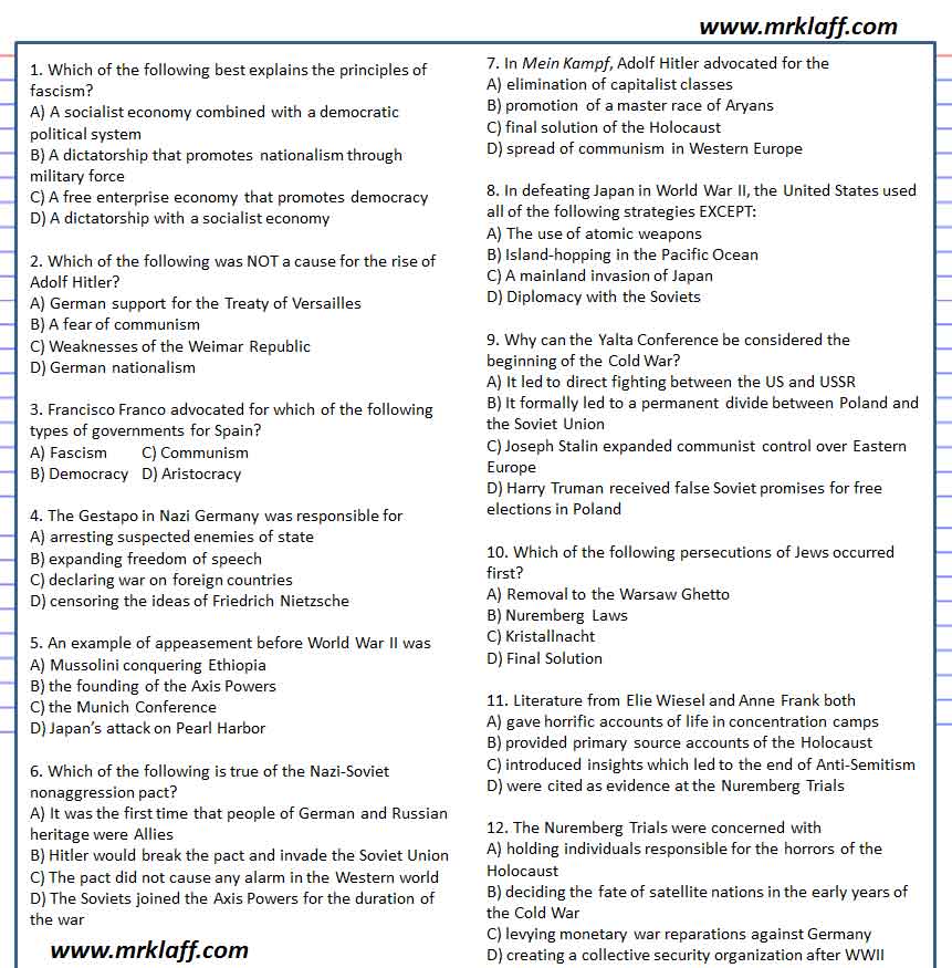 Chapter 28 test - Mahopac Central School District